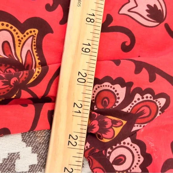 Cara Cara Luxe Bohemian Cotton Floral Red Women's PeasantTop Sz L - Picture 10 of 11
